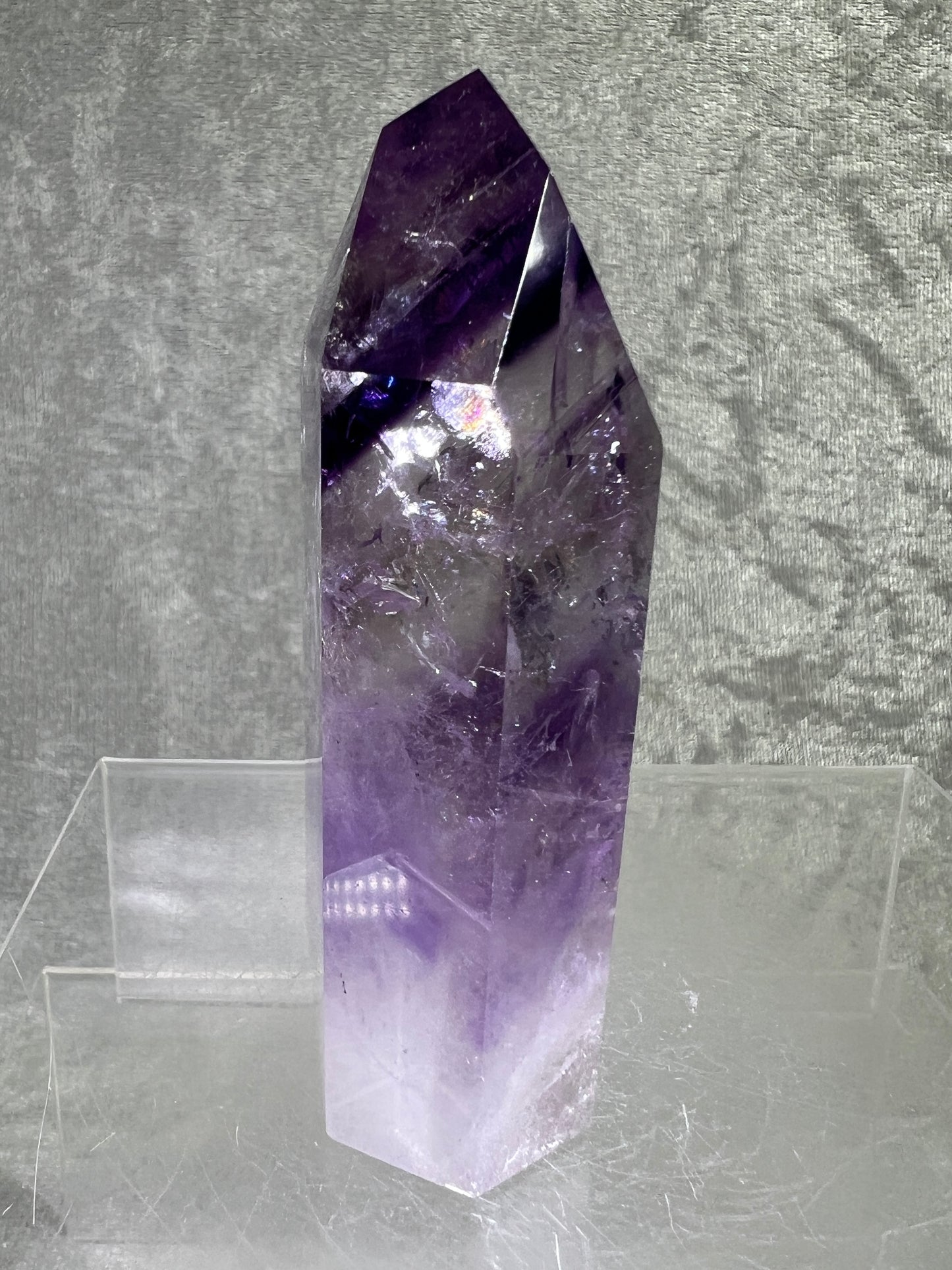 Phantom Amethyst Tower. Gorgeous Amethyst With Amazing Rainbows. High Quality Rare Crystal.