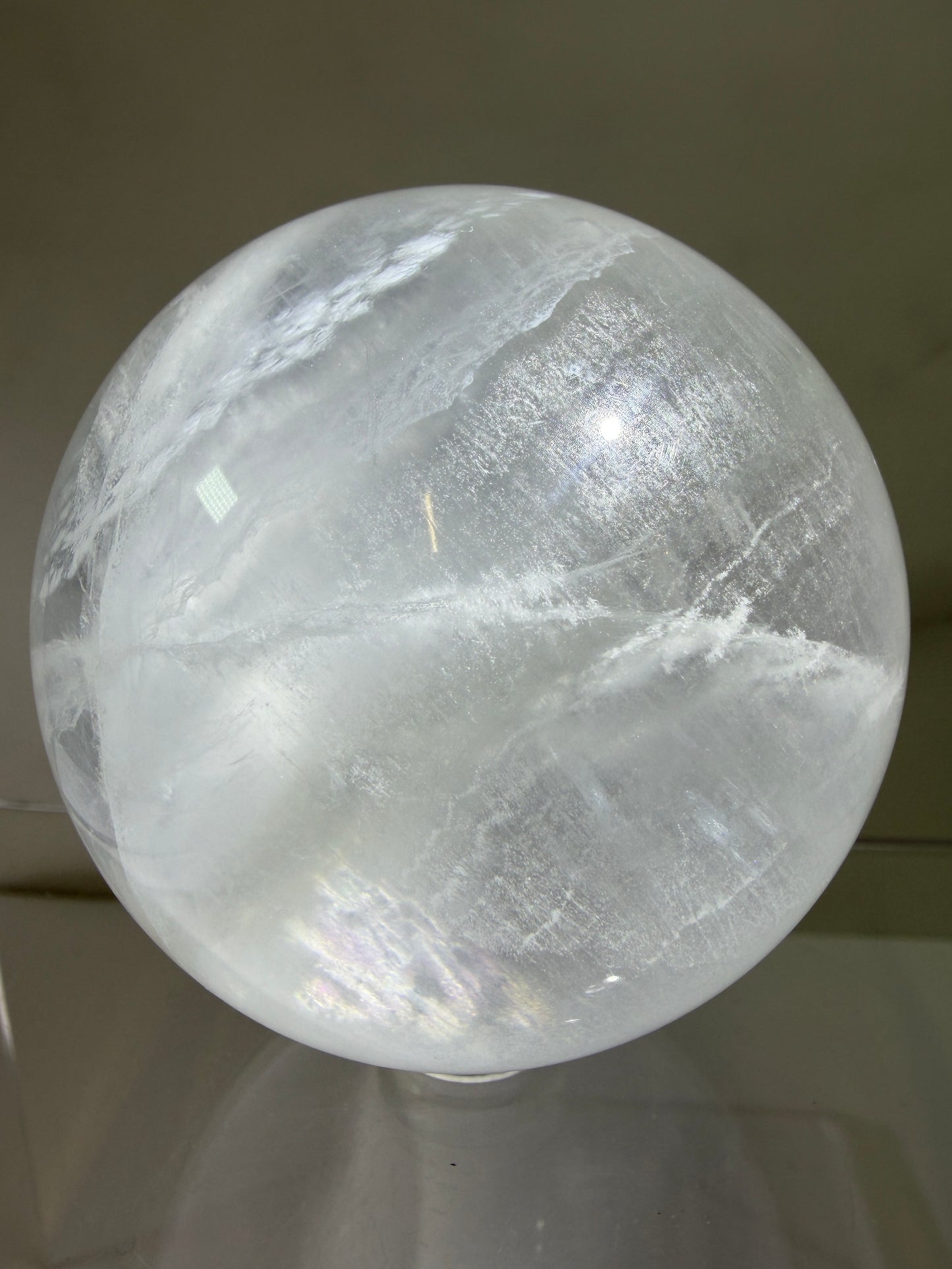 Clear Fluorite Sphere. 60mm. Very Rare Fluorite Display Crystal. High Quality Fluorite From China.