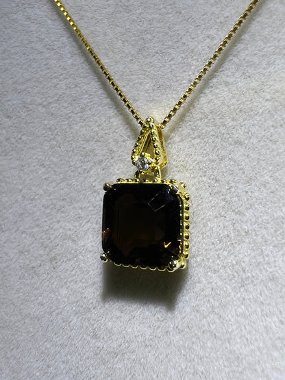 Smoky Quartz Crystal Pendant. Stunning Quality Crystal Necklace. S925 Setting And Necklace. Gorgeous Natural Gemstone