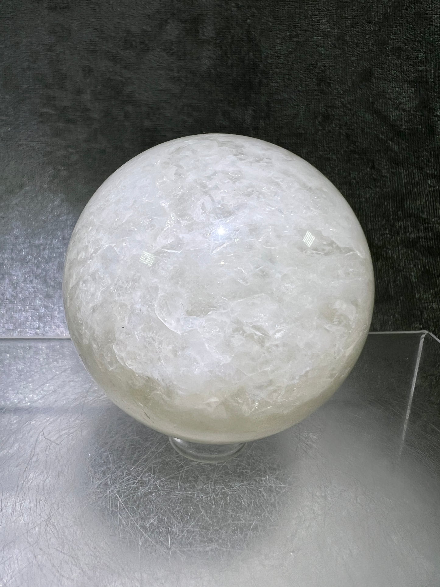 White Moonstone Crystal Sphere. Amazing Moonstone With A Stunning Blue Flash. High Quality Rare Display Sphere