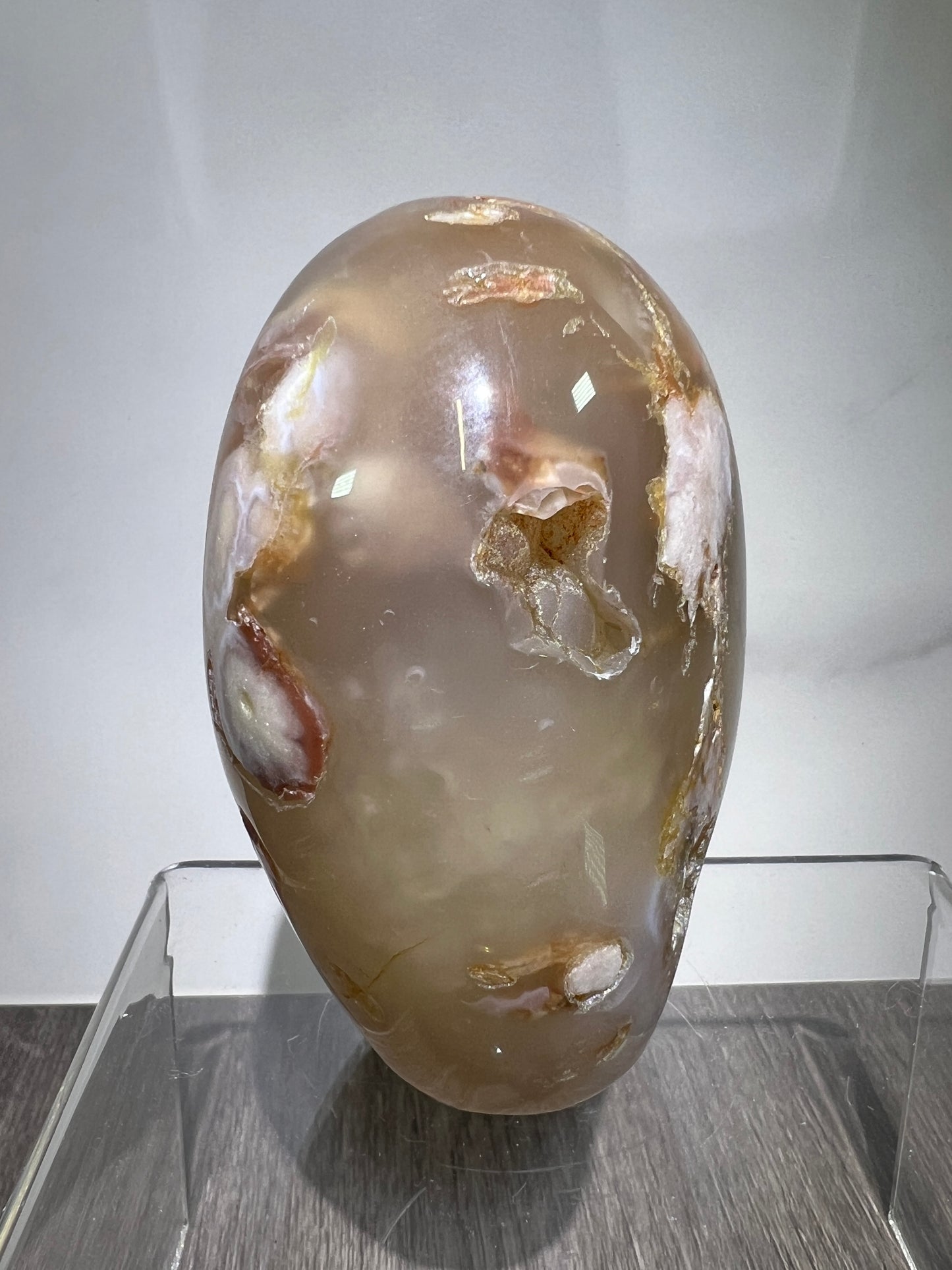 Flower Agate Freeform. Stunning Botryoidal Druzy. Very Unique Display Crystal.