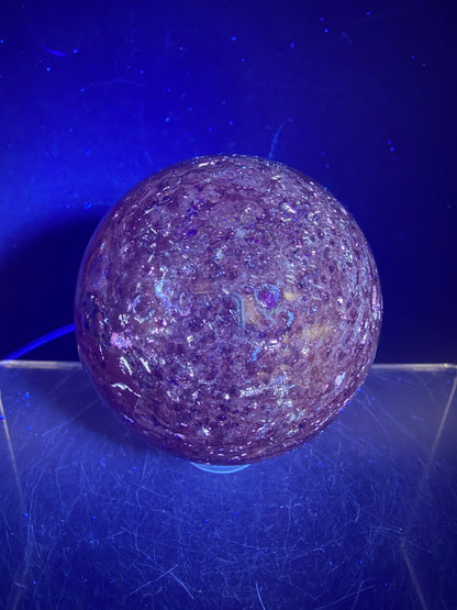 Fire Calcite Crystal Sphere. 53mm. Amazing New Material. Beautiful Display Sphere With A Nice UV Reaction.