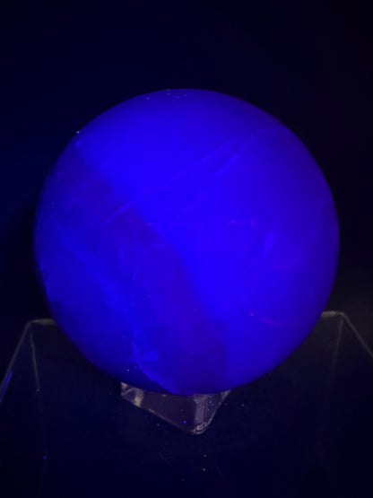 Purple Fluorite Sphere. 71mm. Stunning Purple Fluorite With Rainbows. Amazing Rare Color Display Sphere.