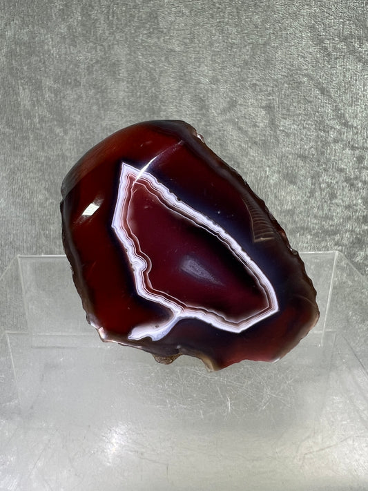 Red Sashe River Agate Freeform. Gorgeous Semi Polished Freeform From Zimbabwe. High Quality Rare Display Crystal