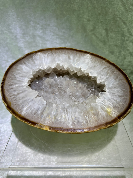 Quartz Geode From Brazil. Stunning Large Polished Geode With Amazing Points. Incredible Display Crystal.
