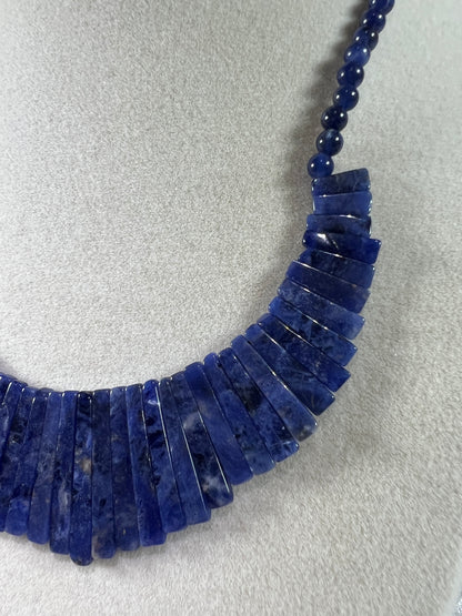 Sodalite Egyptian Style Choker. High Quality Crystal Necklace From Namibia.
