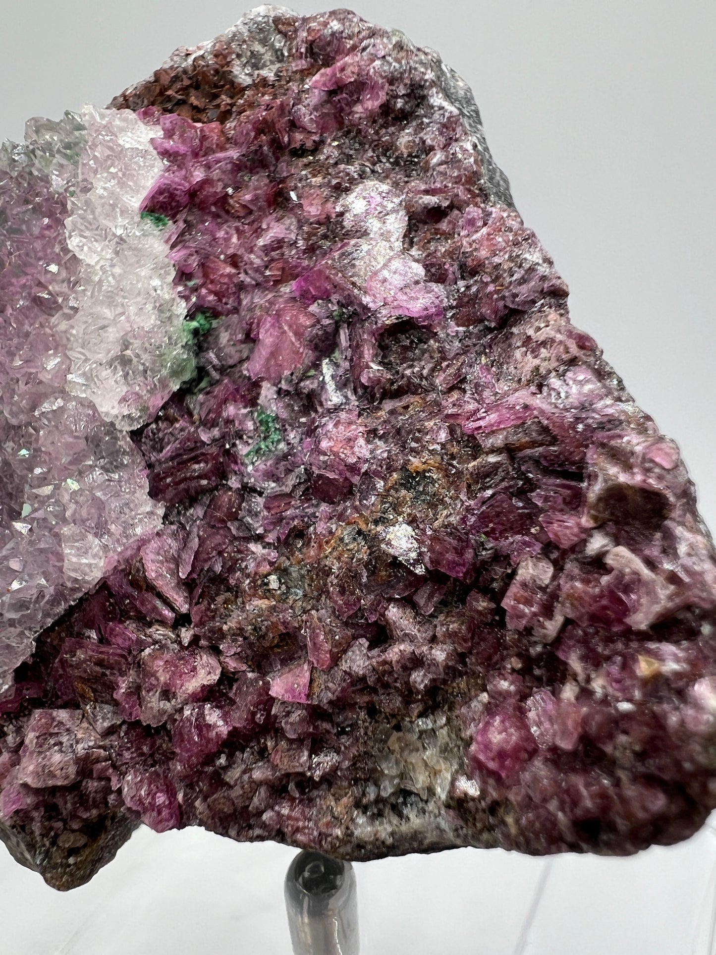 Salrose And Malachite Specimen. Stunning Rare Quartz Druzy. Beautiful Cobaltion Dolomite Specimen From The Congo.