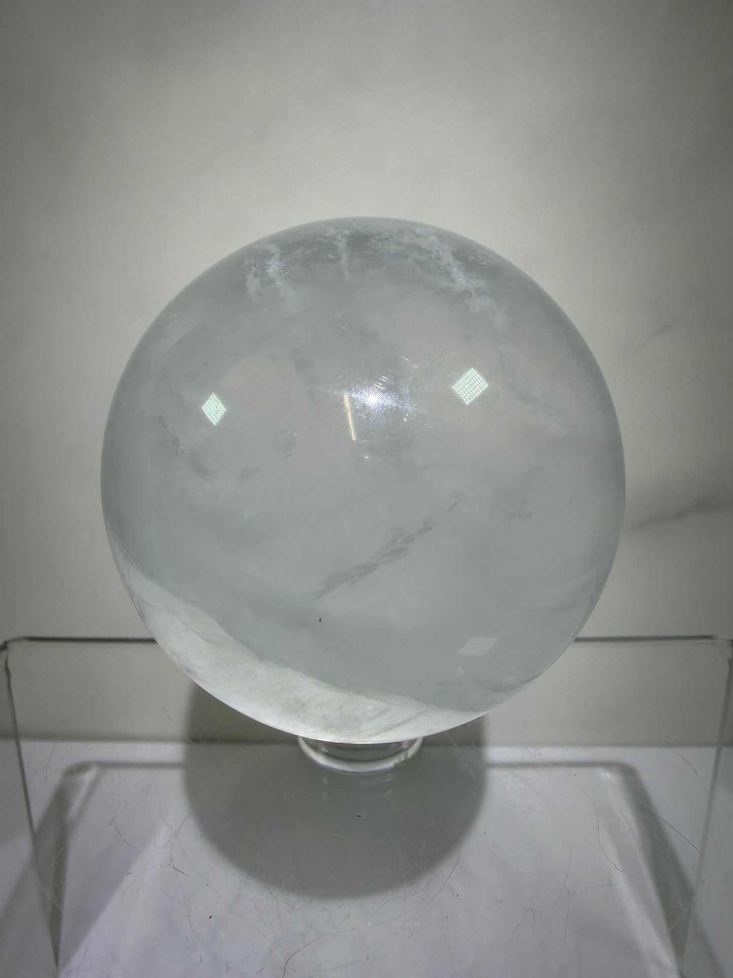 Clear Fluorite Sphere. 60mm. Very Rare Fluorite Display Crystal. High Quality Fluorite From China.