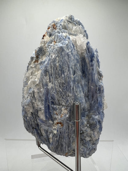 Kyanite And Quartz Mineral Specimen. Beautiful Raw Blue Kyanite Cluster.