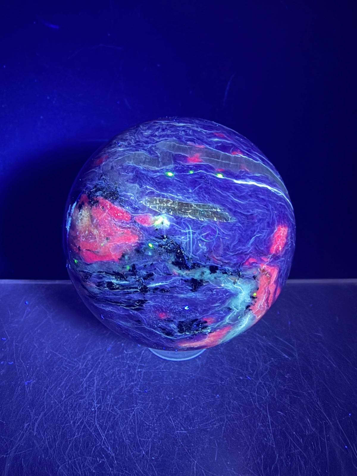 Charoite Crystal Sphere. 50mm. High Quality Beautiful Crystal. Amazing Patterns And Flash. Stunning Rare Crystal