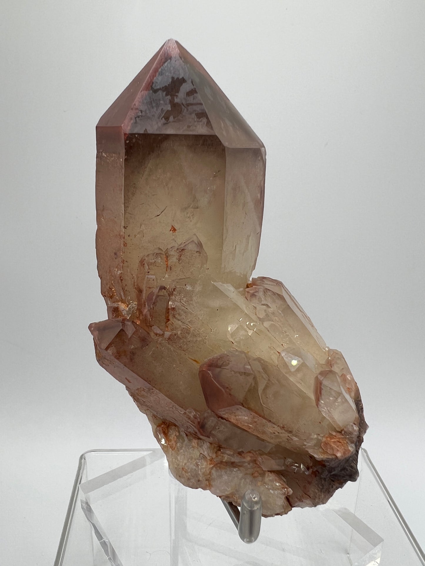 Red Hematoid Quartz. Amazing Quartz Specimen With Rare Phantoms. Gorgeous Quartz From Zimbabwe.