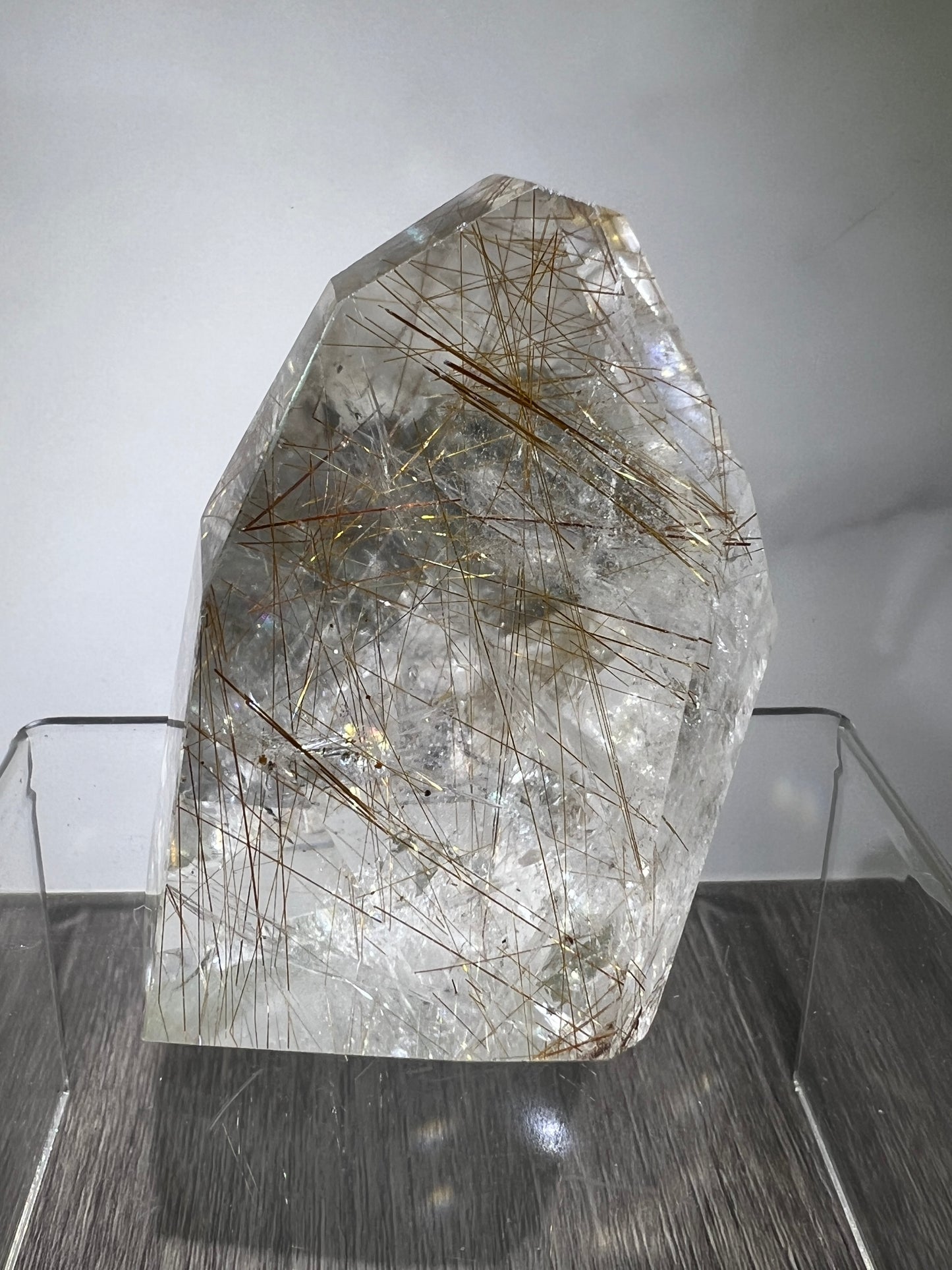 Rutile Quartz Polished Freeform. Stunning Copper And Gold Rutilated Quartz. High Quality Display Crystal