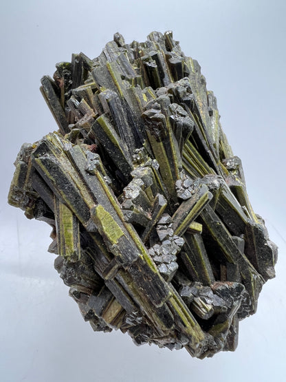 Green Tourmaline Cluster. Gorgeous Rare Tourmaline Specimen. Amazing Mineral Display Crystal.