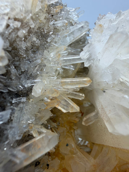 Quartz Cluster Skull Carving. Very Unique And Interesting Display Crystal