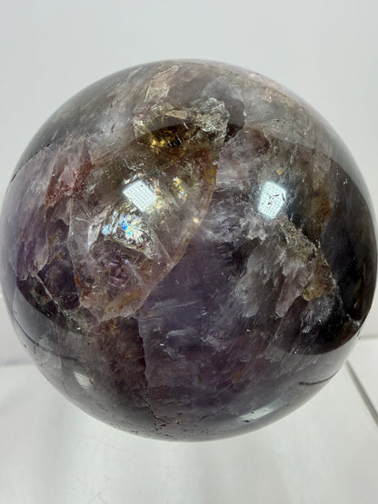 Super Seven Crystal Sphere: 72mm. Rare Melody Stone From Brazil. High Quality Crystal Display Sphere