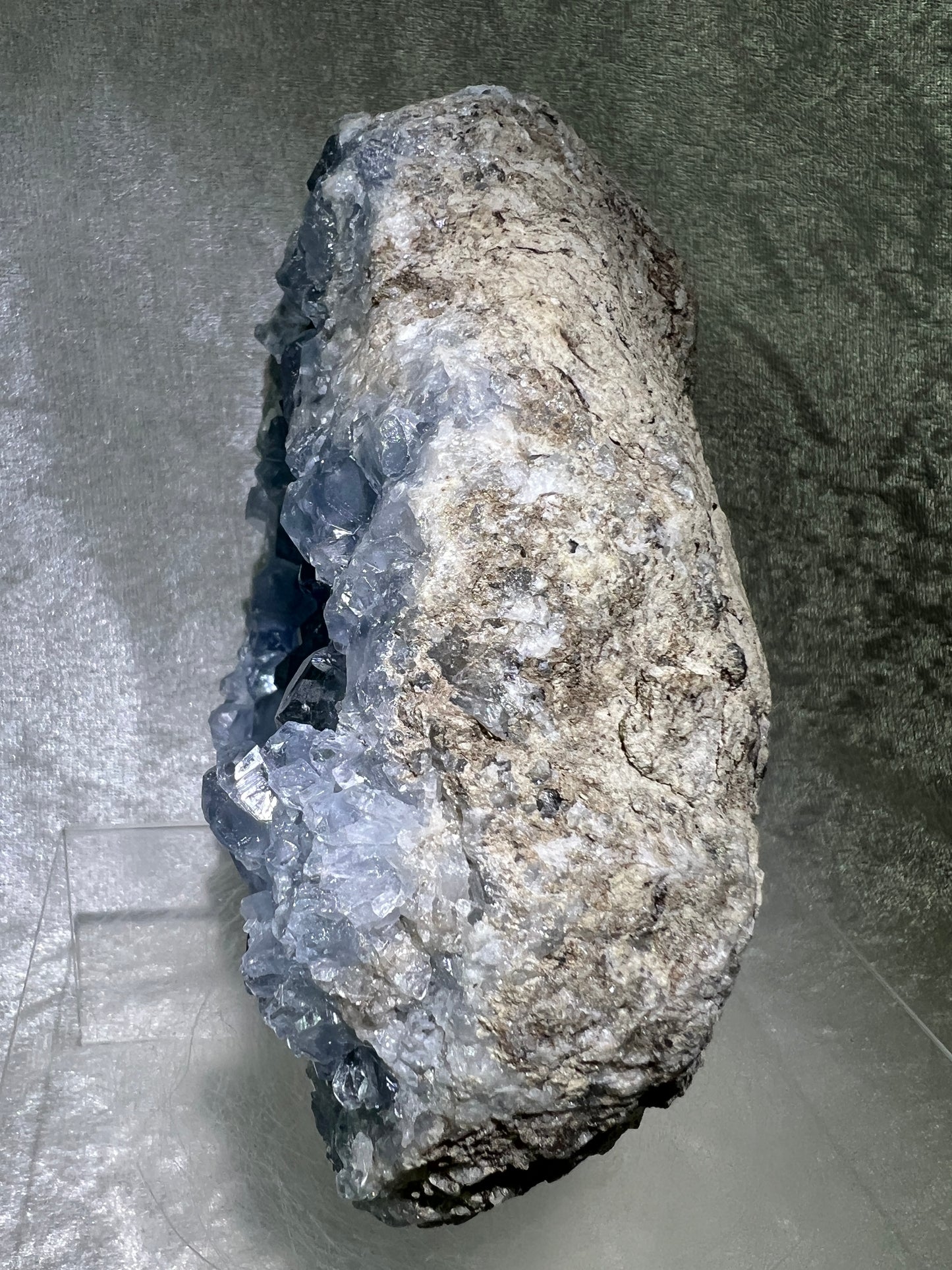 Celestite Geode From Madagascar. 6.5 lbs. Large High Quality Celestine Specimen.