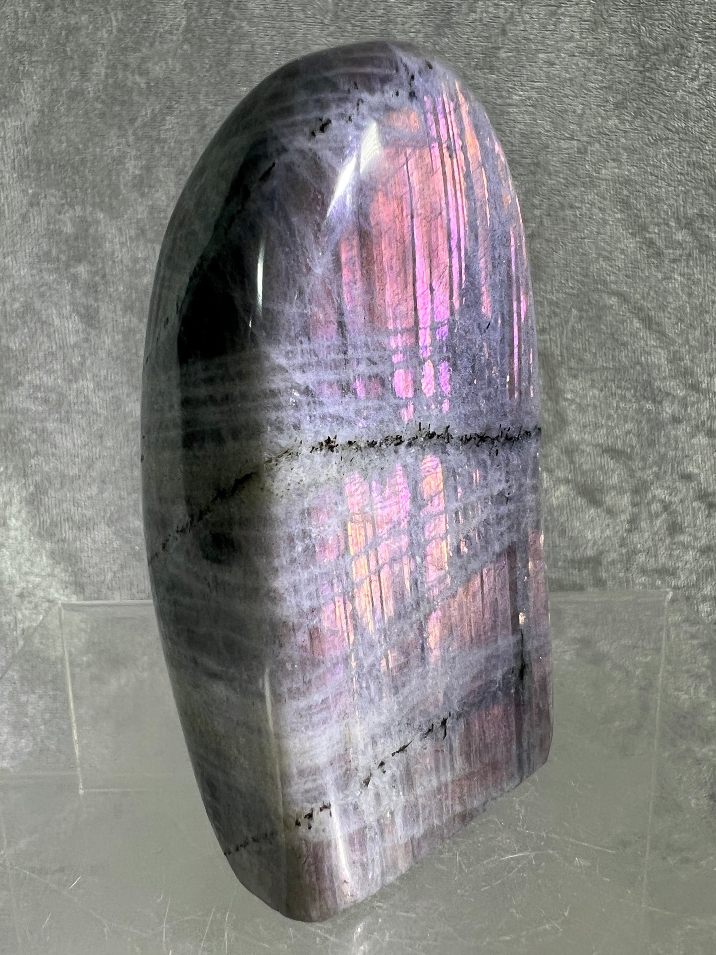 Labradorite Polished Freeform. Gorgeous Rare Purple Flash Labradorite From Madagascar. High Quality Display Crystal.