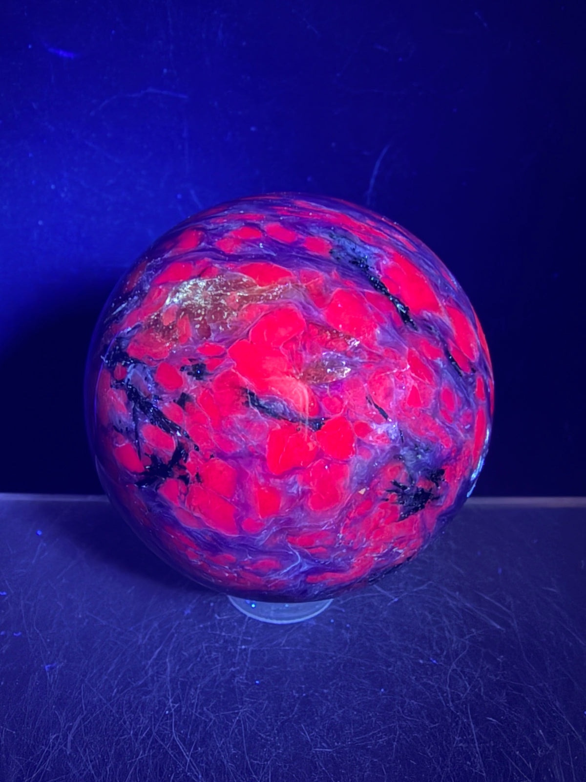 Charoite Crystal Sphere. 50mm. High Quality Beautiful Crystal. Amazing Patterns And Flash. Stunning Rare Crystal