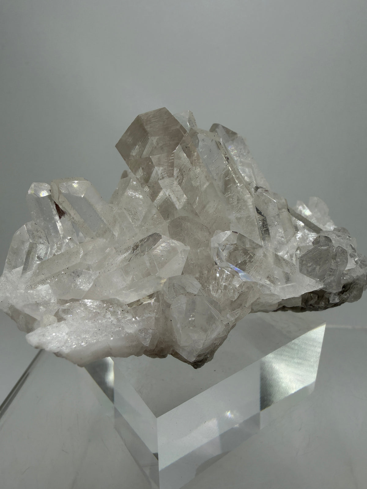 Clear Quartz And Beryl Cluster. Stunning Goshenite Specimen From Brazil. Rare High Quality Display Crystal