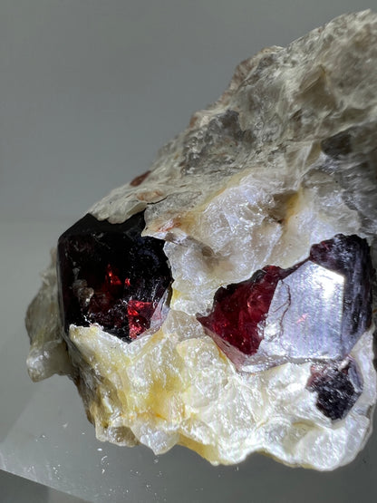 Andradite Garnet Specimen. Gorgeous Red Garnet In Matrix From Karibib, Namibia. Rare African Display Crystal.