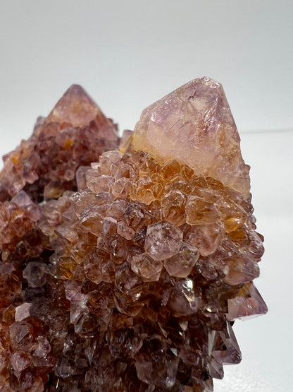 Spirit Quartz Cluster. Amazing Colors With Limonite Inclusions. Beautiful Ametrine Cactus Quartz, Fairy Quartz From South Africa.