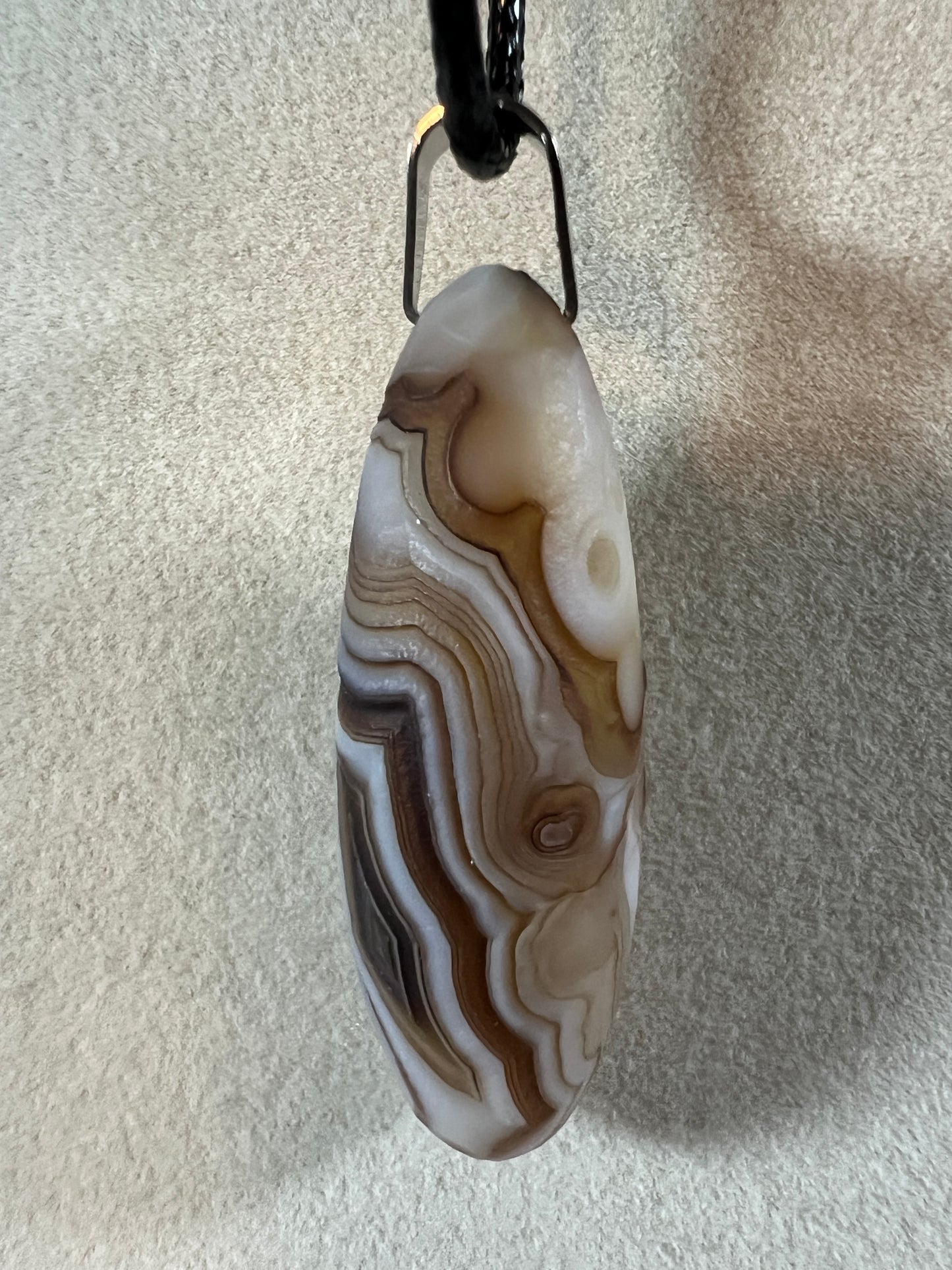 Gobi Agate Pendant. Beautiful Brown And White Gobi Desert Agate. World Famous Rare Botryoidal Chalcedony. Very Unique Crystal Necklace!