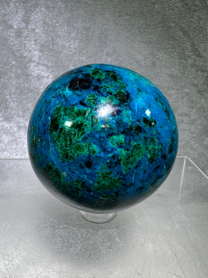 Chrysocolla Sphere From Peru. Stunning Vibrant Colors. Gorgeous High Quality Collectors Sphere