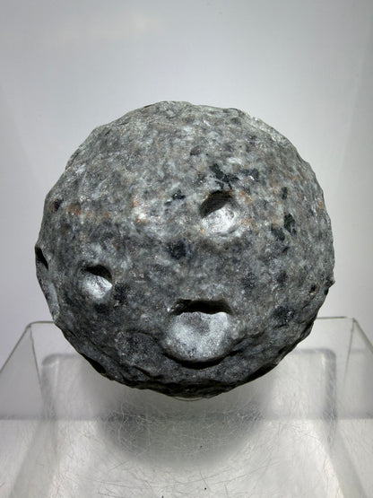 Yooperlite Moon Crystal Sphere. 72mm. Custom Carved Lunar Moonscape. Crazy Fireball Asteroid Display Sphere. Amazing UV Reactive Yooperlite