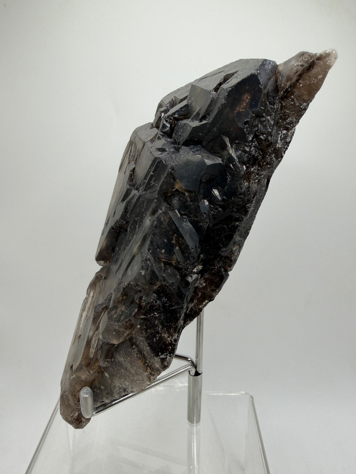 Elestial Quartz Specimen. High Quality Smoky Quartz Cluster. Amazing Colors, Excellent Windows, And Gorgeous Rainbows!