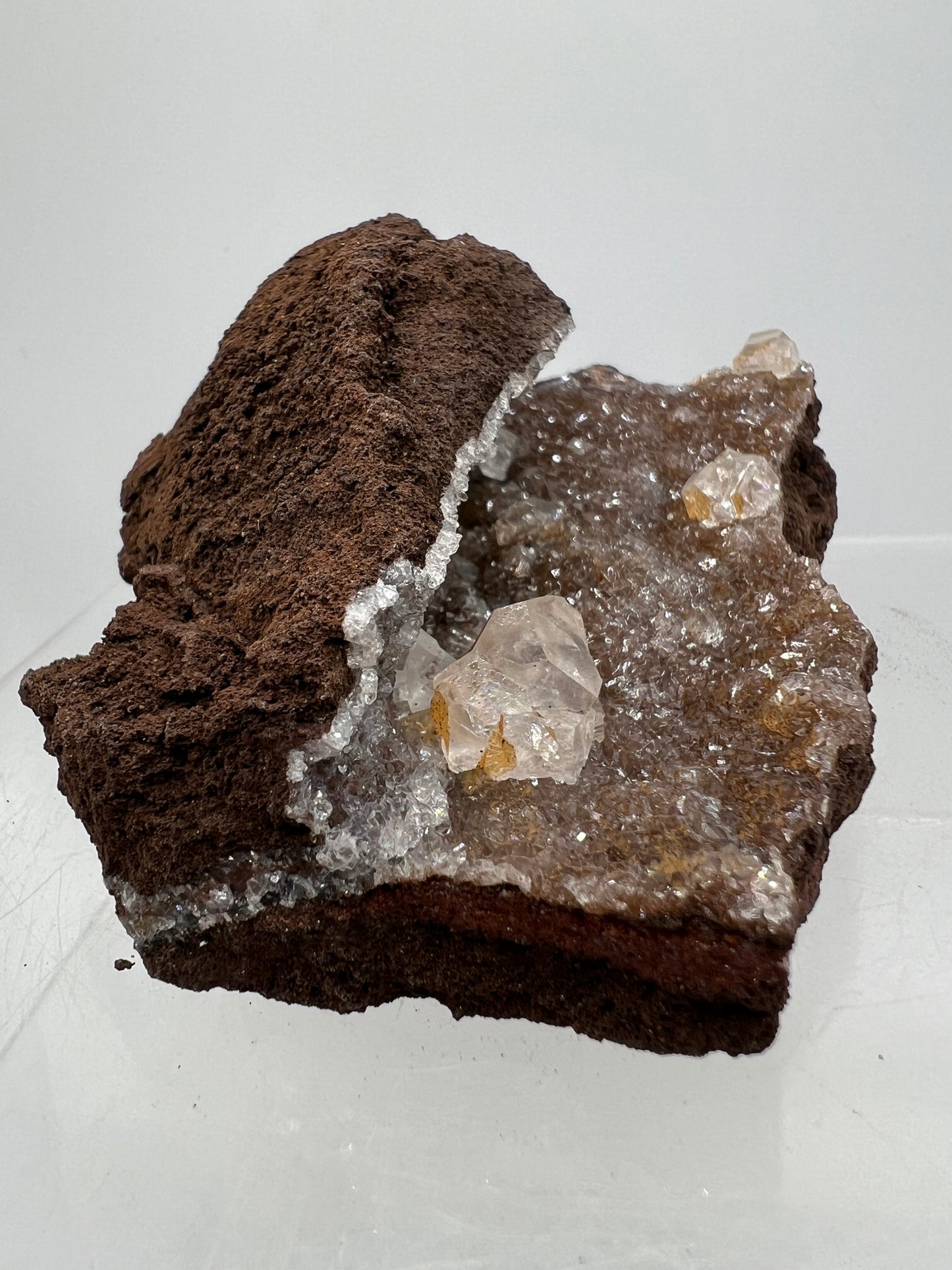 Brown Diamond Calcite Specimen. Stunning Flash! Gorgeous Calcite Cluster On Matrix. Very Pretty Crystal Display Piece.