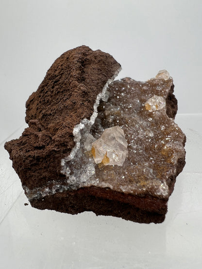 Brown Diamond Calcite Specimen. Stunning Flash! Gorgeous Calcite Cluster On Matrix. Very Pretty Crystal Display Piece.