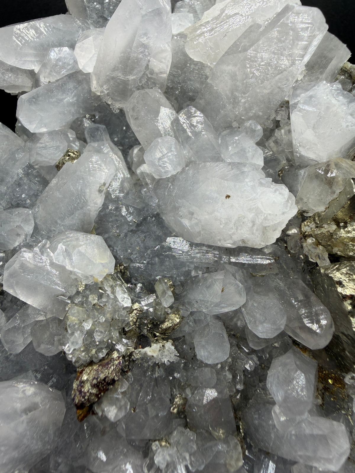 Pyrite And Mangano Calcite Display Specimen. Large High Quality Pyrite And UV Reactive Calcite From Peru. Amazing Rare Multi Mineral Specimen.
