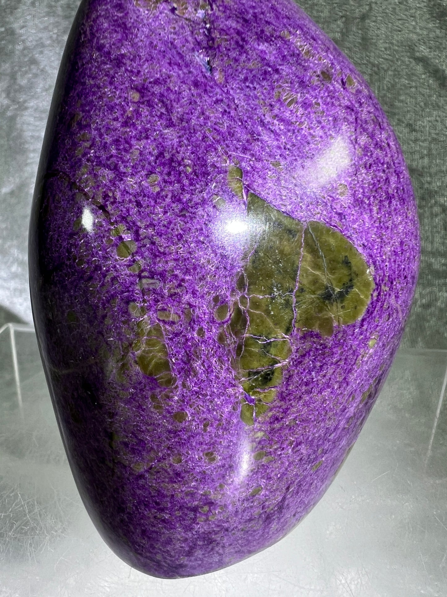 Stichtite In Serpentine Polished Freeform. Gorgeous High Quality Display Crystal. Amazing Atlantisite Freeform.