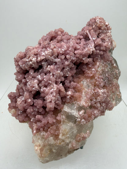 Pink Botryoidal Lepidolite And Tourmaline On A Citrine Matrix. Very Rare High Quality Specimen From Brazil. Gorgeous Large Pink Grape Agate