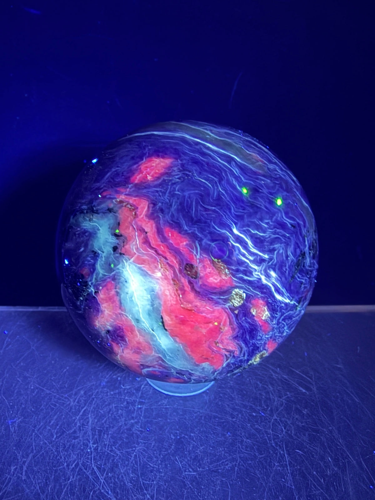 Charoite Crystal Sphere. 50mm. High Quality Beautiful Crystal. Amazing Patterns And Flash. Stunning Rare Crystal
