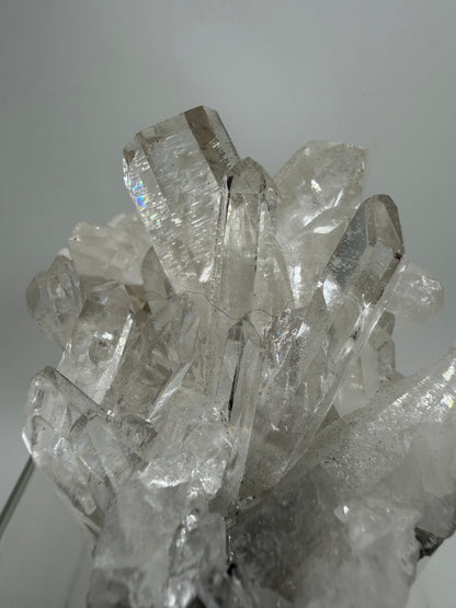 Clear Quartz And Beryl Cluster. Stunning Goshenite Specimen From Brazil. Rare High Quality Display Crystal