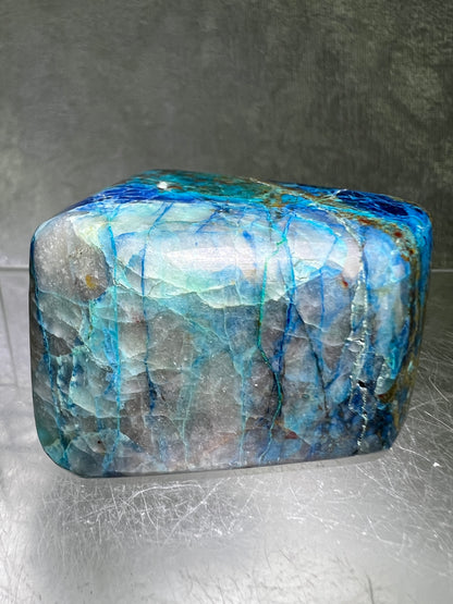 Shattuckite Polished Freeform. Gorgeous Blue Mineral From Namibia. Very Unique And Special Display Crystal.