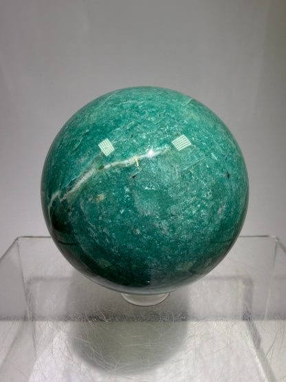Amazonite Crystal Sphere. 60mm. Amazing Colors And Patterns. Gorgeous Flashy Display Sphere.