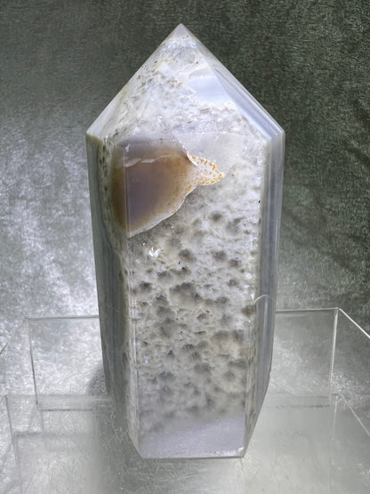 Druzy Agate Tower From Brazil. Top Quality Agate With Amazing Banding. Gorgeous Sugar Druzy Agate.