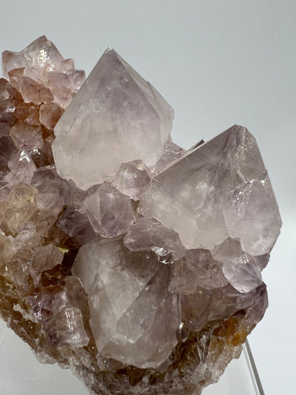 Spirit Quartz Cluster. Very High Quality Mineral Specimen. Amazing Points With Hematite Inclusions. Beautiful Cactus Quartz, Fairy Quartz From South Africa.