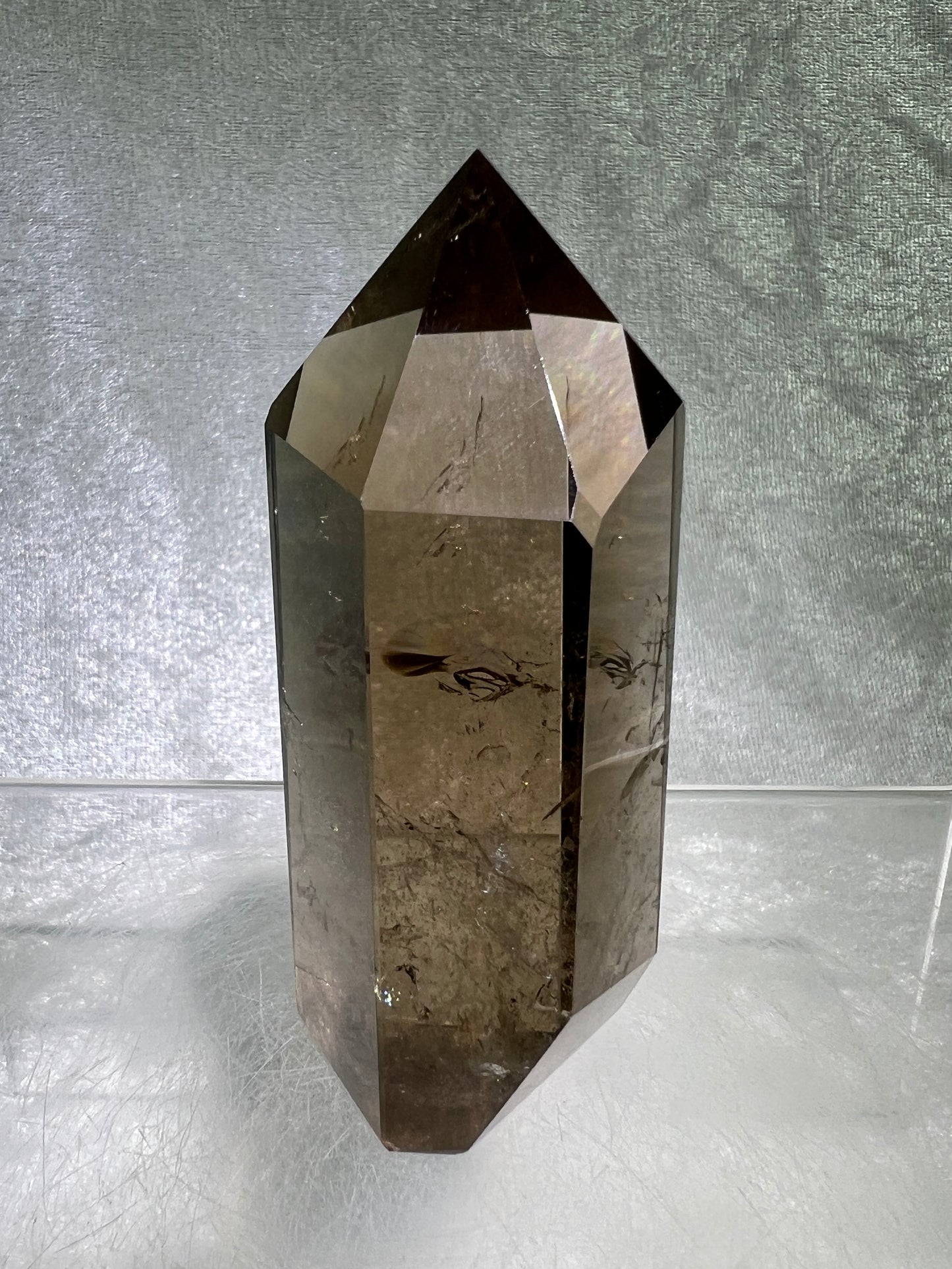 Smoky Quartz Tower. High Quality Tower From Madagascar. Beautiful Rainbows With Excellent Clarity.