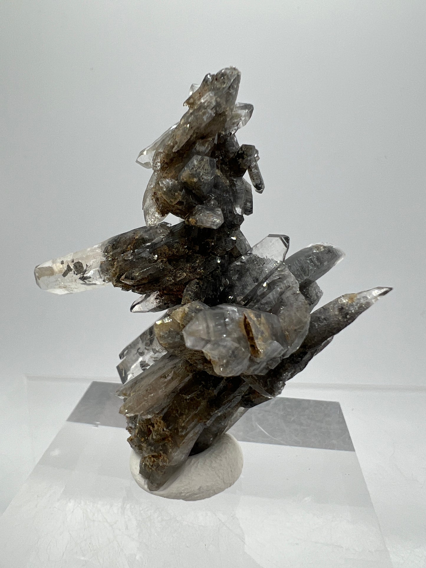 Veracruz Black Phantom Quartz Specimen. New Discovery From Mexico. Very Rare And Limited Collectors Piece. Stunning Display Crystal.