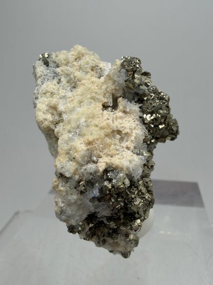 Pyrite And Needle Quartz Display Specimen. Gorgeous Pyrite Cube Cluster From Peru.