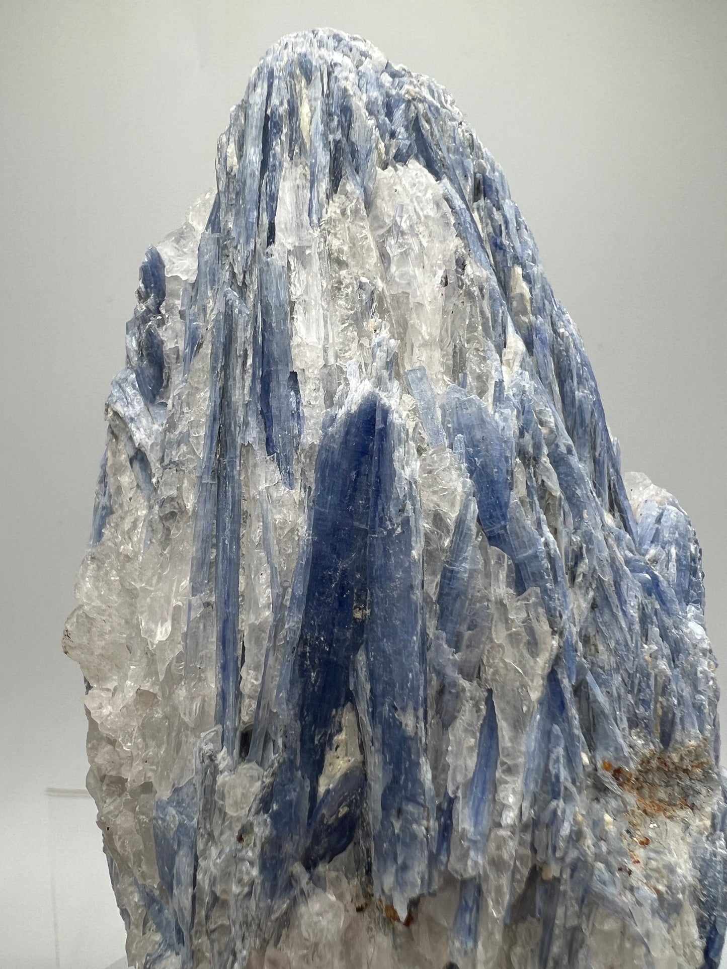 Kyanite And Quartz Mineral Specimen. Beautiful Raw Blue Kyanite Cluster.