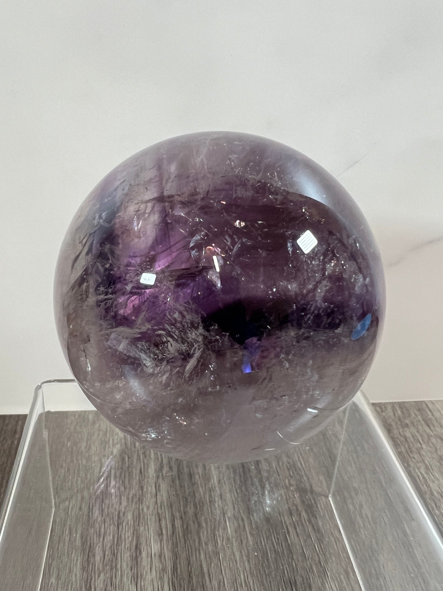 Phantom Amethyst Sphere. 74mm. Rare Amethyst With Amazing Rainbows. High Quality Beautiful Crystal.