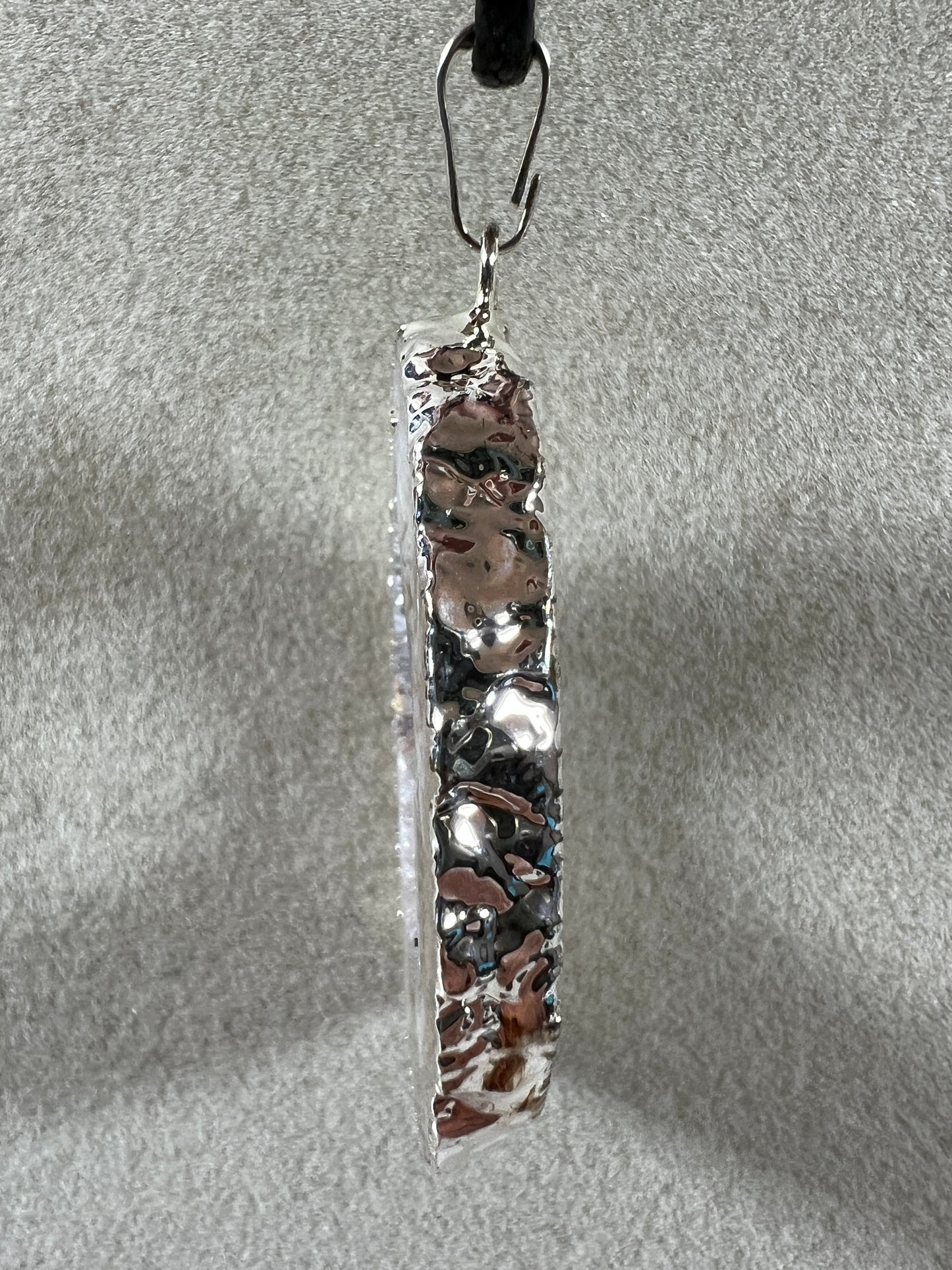 Druzy Agate Slice Pendant. Amazing Colors With Stunning Druzy. Gorgeous Crystal Pendant.