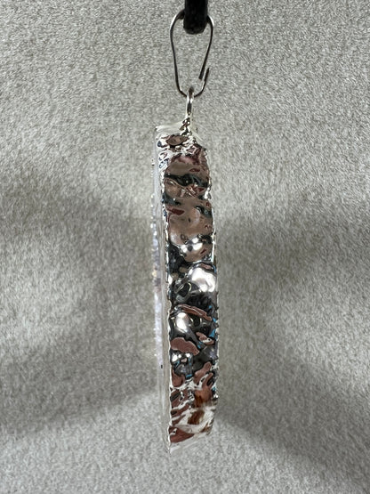 Druzy Agate Slice Pendant. Amazing Colors With Stunning Druzy. Gorgeous Crystal Pendant.