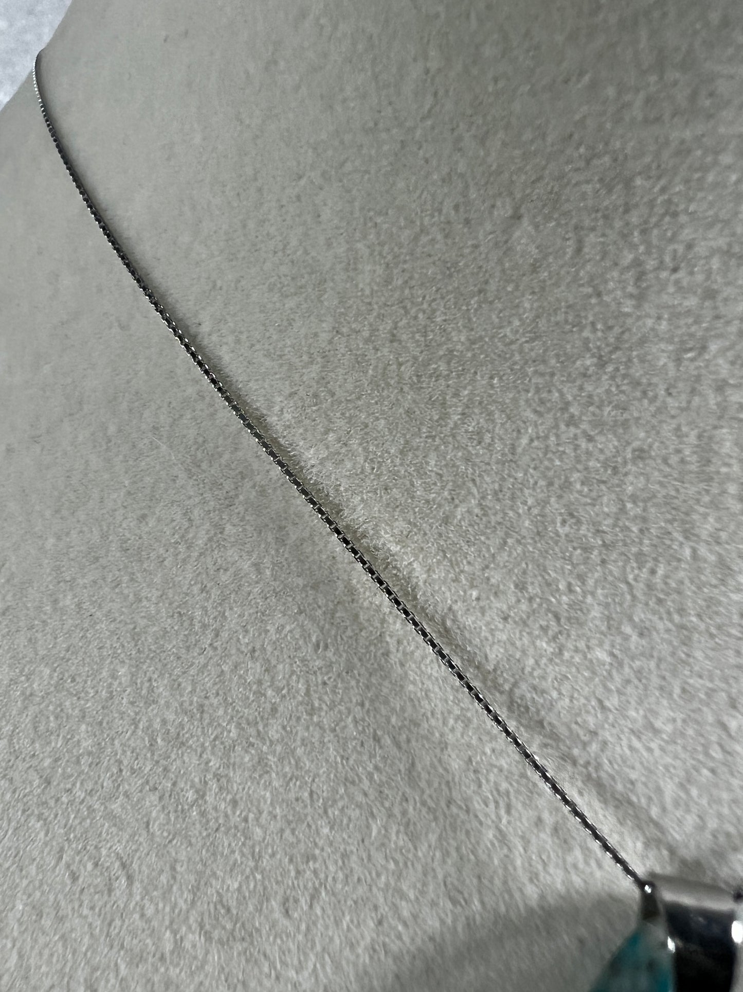 Chrysocolla Teardrop Pendant. Rare Water And Wine Chrysocolla From Peru. Stunning Color Combination. Includes S925 Silver Necklace.