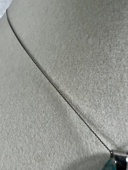 Chrysocolla Teardrop Pendant. Rare Water And Wine Chrysocolla From Peru. Stunning Color Combination. Includes S925 Silver Necklace.