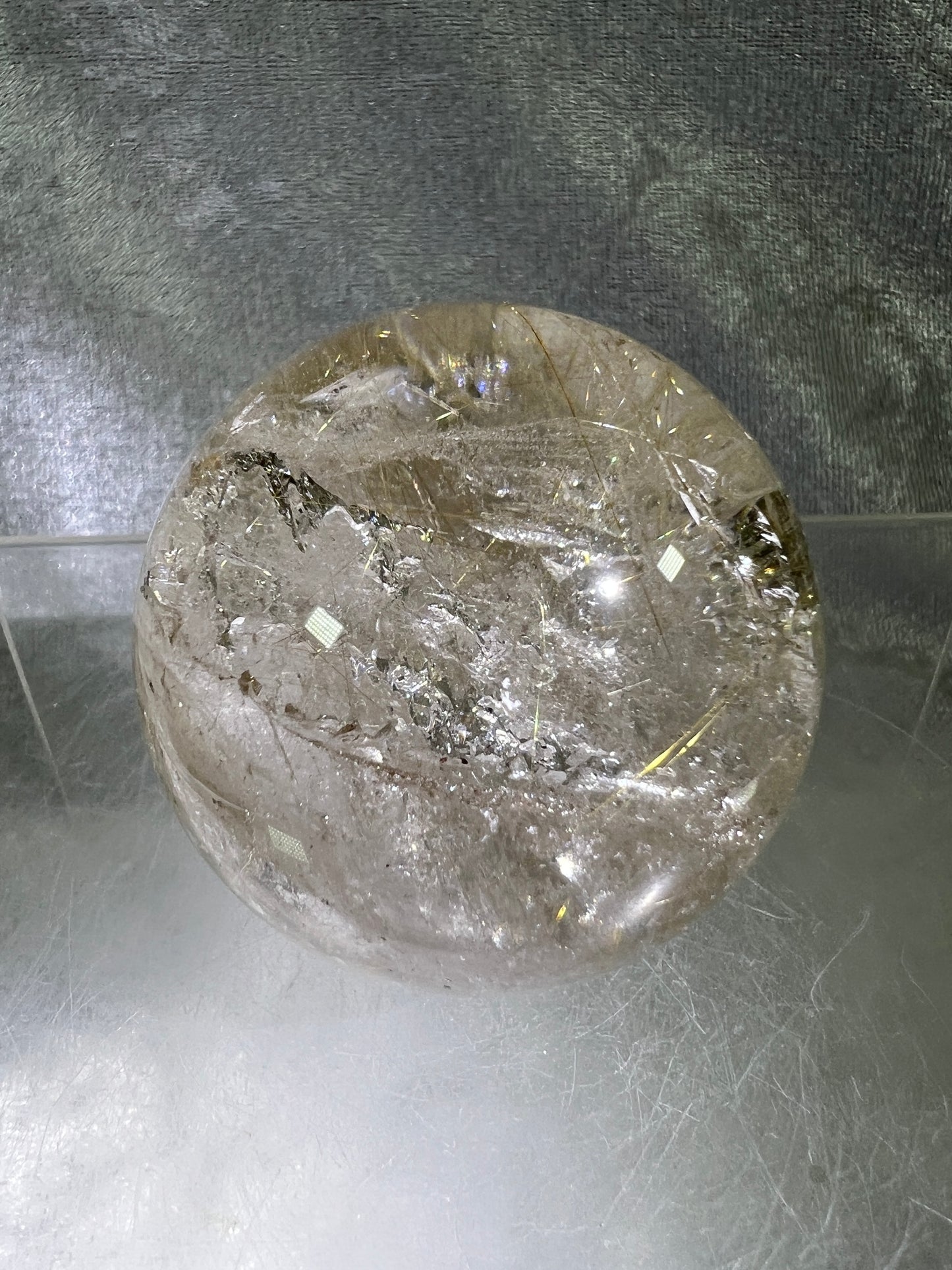 Rutile Quartz Sphere. 54mm. Gorgeous Golden Rutilated Quartz. Stunning Display Sphere